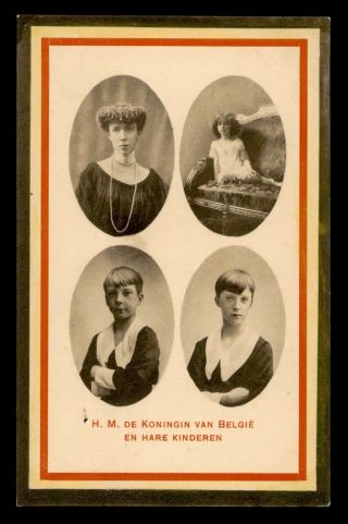 Dr Who Belgium Queen And Her Children Vintage Postcard C78112