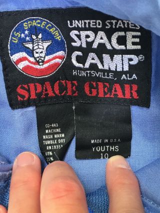VTG Youth US Space Camp FLIGHT SUIT Size 10 Space Gear Huntsville AL NASA 4
