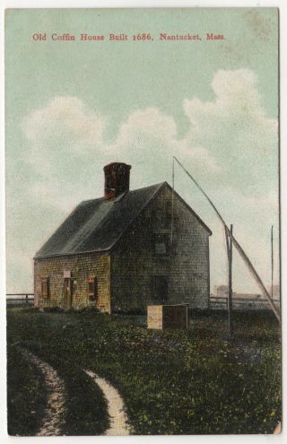 Nantucket Island Massachusetts Pc Postcard Old Coffin House Mass Ma Bosselman