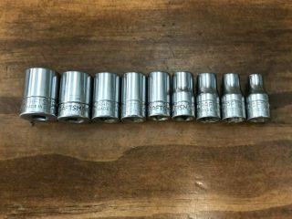 Vintage Craftsman Made In Usa 9 Piece 1/4 " Drive 6 Point Socket Wrench Set