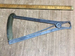 Rare Vintage Spring Caliper Made In France 15 Mm Brass Scale