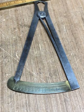 Rare Vintage Spring Caliper Made In France 15 MM Brass Scale 3
