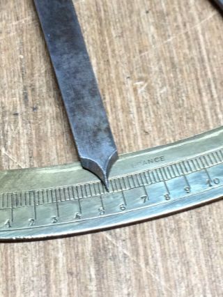 Rare Vintage Spring Caliper Made In France 15 MM Brass Scale 6