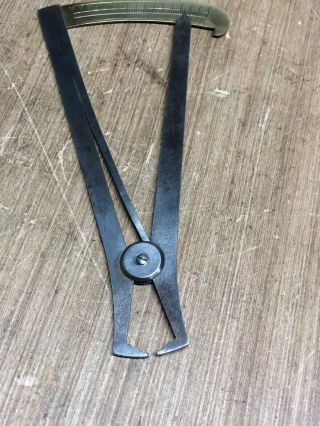 Rare Vintage Spring Caliper Made In France 15 MM Brass Scale 8