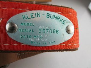 Klein Buhrke Lineman Pole Climbing Belt Safety Strap Model 5441 M,  Usa Made