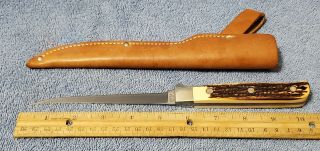 Vintage Schrade Uncle Henry 168 Knife Usa Made 10 1/4 " Walleye Fishing Filet