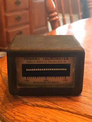 Vintage Frahm Tachometer James G Biddle Co 7000 To 11000 Revolutions Per Minute