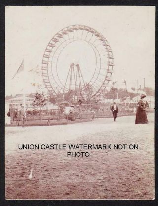 Unique Photo Giant Wheel Worlds Fair St Louis Usa White Star Line Ss Cedric 1904