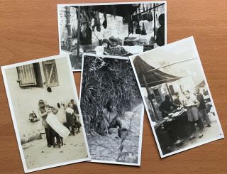 4 X 1925 Photo Post Cards Of The Local Population In Hong Kong