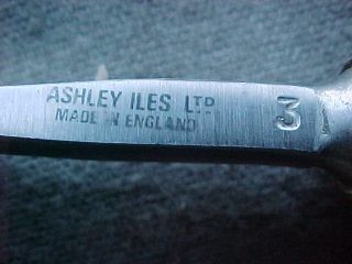 Two Ashley Iles Bent fishtail Gouges & 3