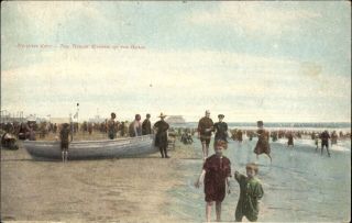 Tiniest Bather On The Beach Toddler Atlantic City Jersey Nj Mailed 1908