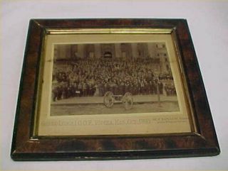1890 Odd Fellows Ioof Ceremonial Framed Photograph Vintage Topeka Ks Robes