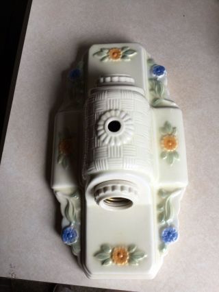 Vintage Ceramic Light Fixture Dual Light Sockets