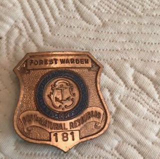 Vintage Dept Of Natural Resources Rhode Island “forest Warden” Badge Pin