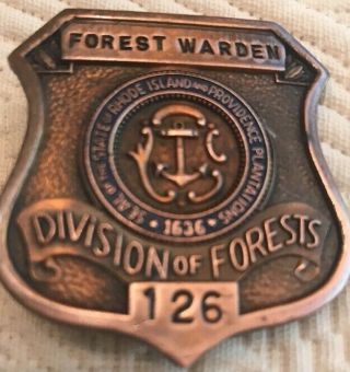 Vintage Division Of Forests Rhode Island “forest Warden” Badge Pin