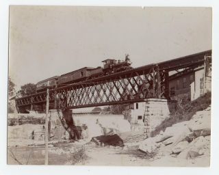 D&h (?) Railroad Train Bridge Rutland Vermont Otter Creek 1900s Orig Photo