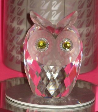 Swarovski Crystal Large Owl W/box &
