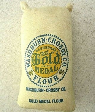 1904 St Louis Worlds Fair Gold Medal Sample Flour Sack Minneapolis Washburn Cro -