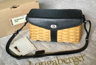 Longaberger Hostess Signature Shoulder Purse Basket Bag With Leather