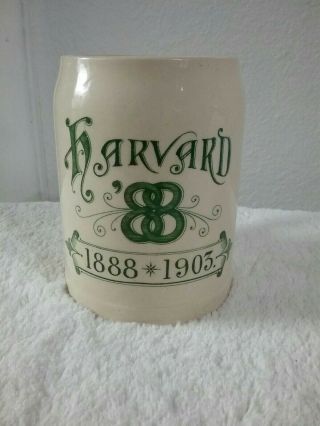 Rare Vintsge Harvard University Beer Stein Mug 1888 - 1903