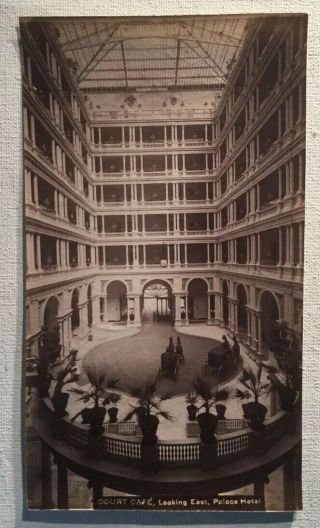 Circa 1890 Albumen Print Of Court Cafe Palace Hotel,  San Francisco