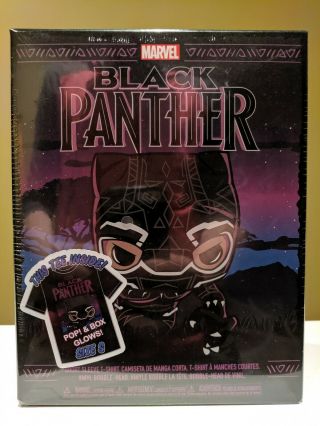 Funko Pop Black Panther Gitd,  Target Exclusive T - Shirt Size Small Box