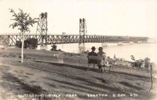 Rppc Missouri River Park,  Yankton,  South Dakota Ca 1920s Vintage Postcard