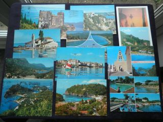 12 Postcards Of Corfu,  Kontokali Palace Hotel,  Muraia,  Paleocastrizza,  Kouloura