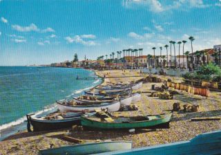Cyprus Postcard Larnaca Beach Promenade Phinikouthes Boats Early 1960 S