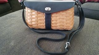 Handcrafted Longaberger Hostess Basket Purse With Leather Accents