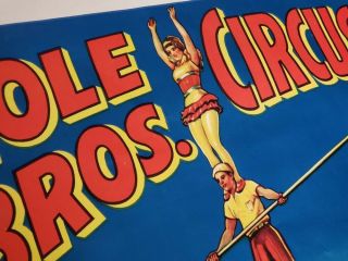 Vintage 1930s COLE BROS CIRCUS Poster - Great Grimes - Erie Litho 4
