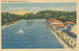 Vintage White Border Postcard Ivyside Swimming Pool,  Altoona,  Pa