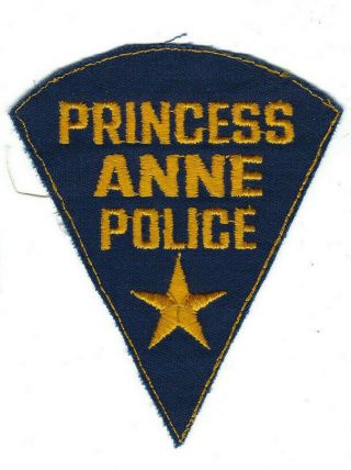 Princess Anne (somerset Co. ) Md Maryland Police Patch - Cheesecloth Back
