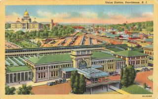 Postcard Union Station Providence Rhode Island