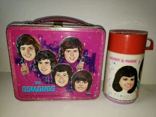 Vintage The Osmonds Metal Lunchbox With Thermos Aladdin Osbro 1973 Donny