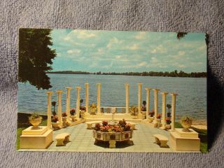 Vintage Postcard This Grecian Stage,  Gardens Of The World,  Cypress Gardens,  Fla.