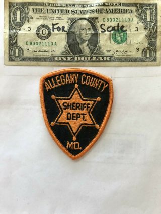 Rare Allegany County Maryland Police Patch (sheriff Dept. ) Un - Sewn Great Shape