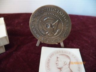 Official 1961 John F.  Kennedy Inaugural Bronze Medal and Certificate 2 5