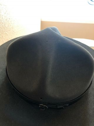 Vintage Boy Scout Campaign Hat Felt Leather 7 5/8 w Straightner 3