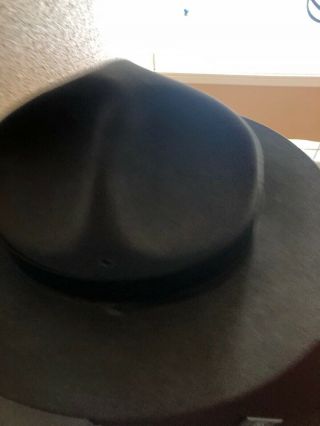 Vintage Boy Scout Campaign Hat Felt Leather 7 5/8 w Straightner 5
