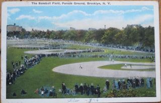 Baseball Field - Brooklyn,  Ny 1920 Postcard - Parade Ground - York City/nyc
