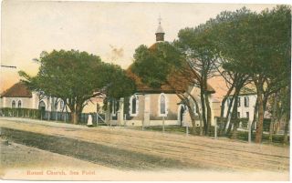 South Africa Cape Town Sea Point Seepunt Round Church Vintage Colour Pc C1910s