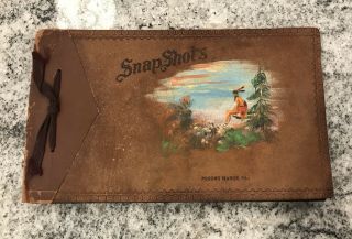 1950’s Pocono Manor Pa.  Leather Snap Shot Souvenir Photo Album 12 1/2 X 7 1/2