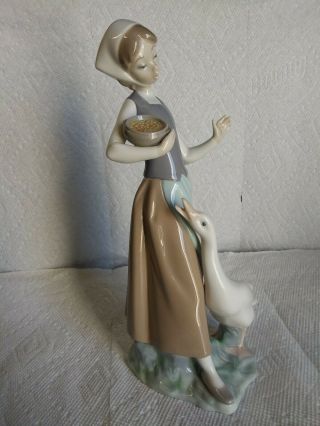 Lladro 1052 Girl With Duck Figurine - Retired 1998 W/ Box