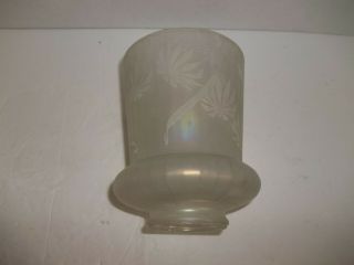 Vintage Satin Iridescent Optic Glass Shade Sconce Water Iris Lily Cattails 2.  25 "