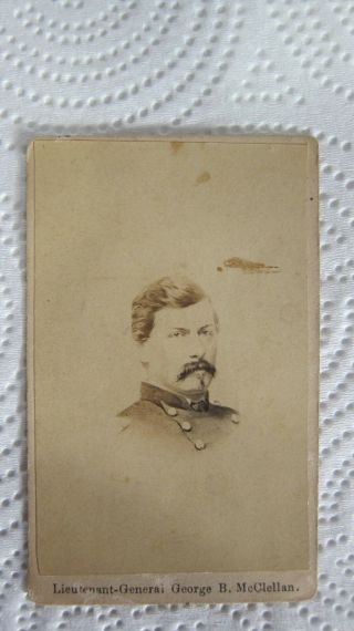 Carte De Visite Of Us Lt.  General George B.  Mcclellan.  Civil War