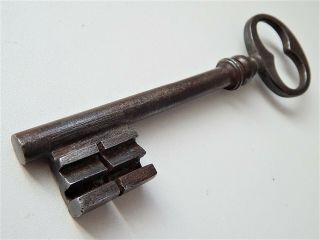 5.  1/4 " Big Antique French Key,  Made 19th Century,  Lock Door Antique,  Hand Forged