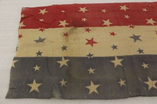 Large piece of Antique Civil War era 1800 ' s Flag bunting 12 ' 2