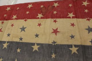 Large piece of Antique Civil War era 1800 ' s Flag bunting 12 ' 6