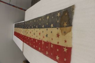 Large piece of Antique Civil War era 1800 ' s Flag bunting 12 ' 7